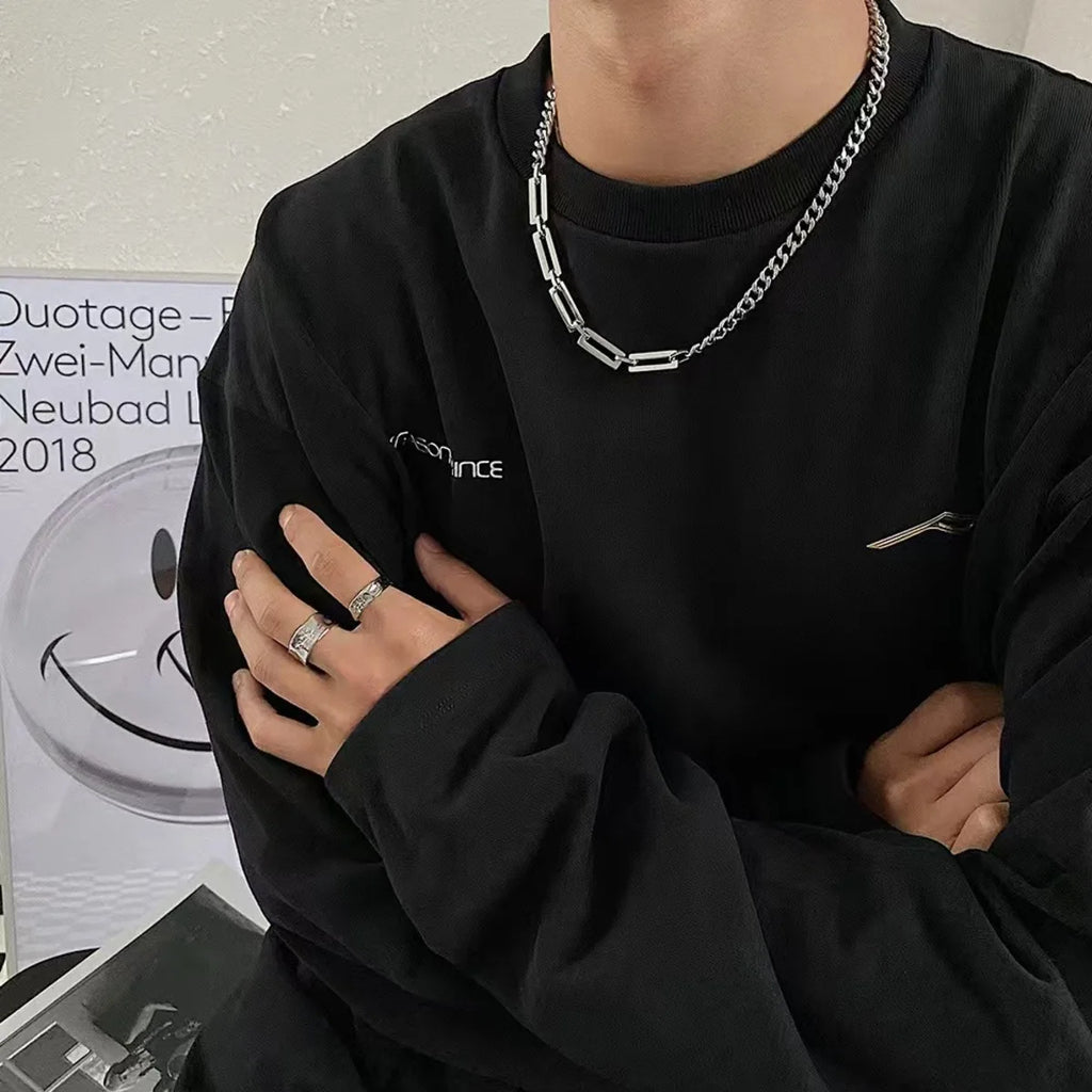 Trendy Rock Hot Sale Black Square Pendant Necklace Men