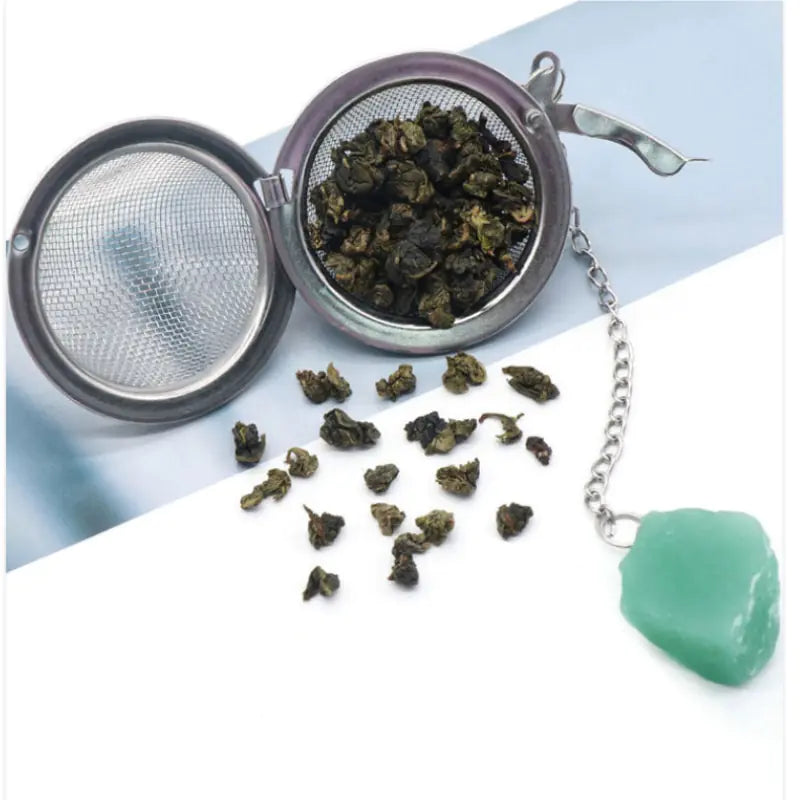 Natural Raw Gemstone Tea Filter Ball Kitchen Gadget