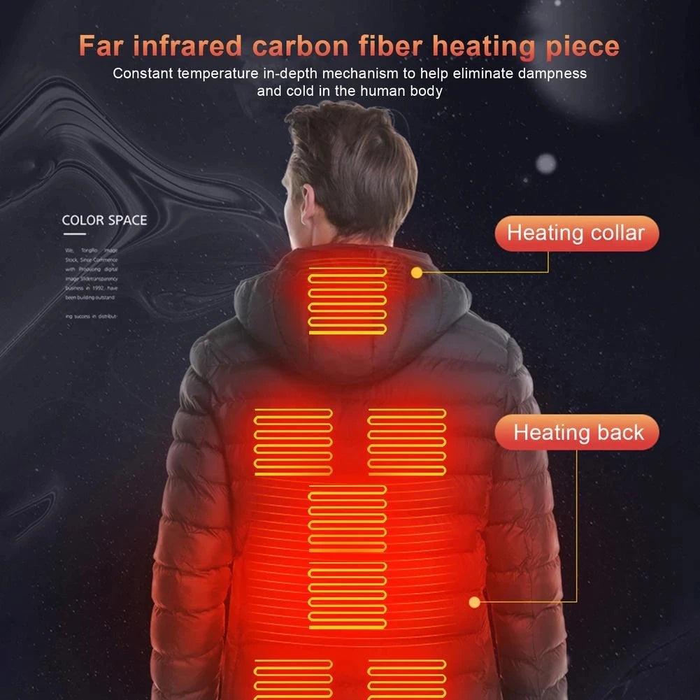 Men Heated USB Winter Outdoor Electric Heating Jacket