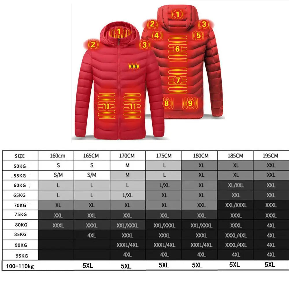 Men Heated USB Winter Outdoor Electric Heating Jacket