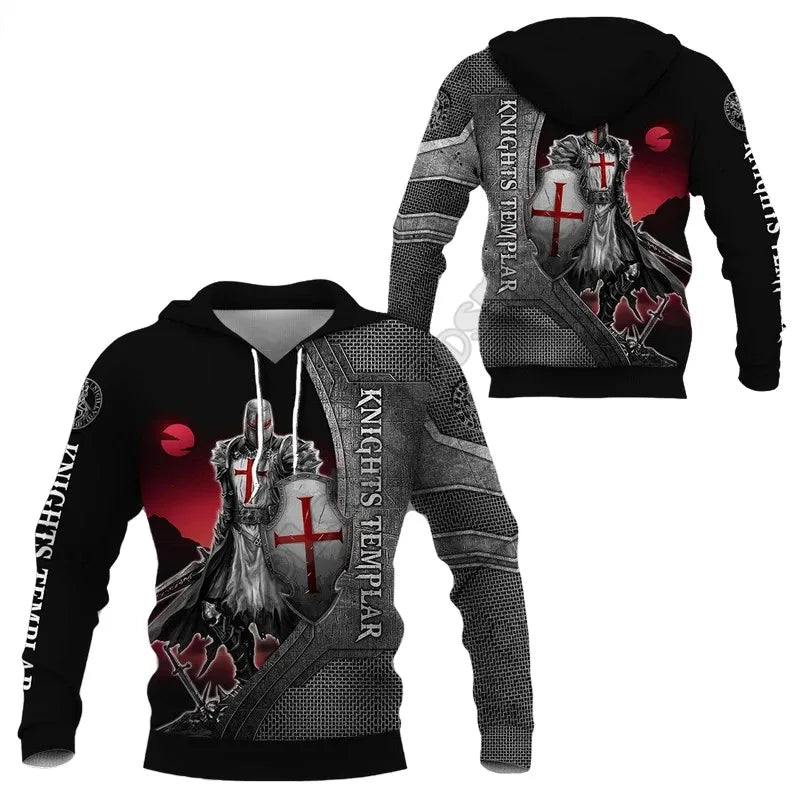 Knight Jesus hoodie 3D Printed Hoodies Fashion Pullover Men