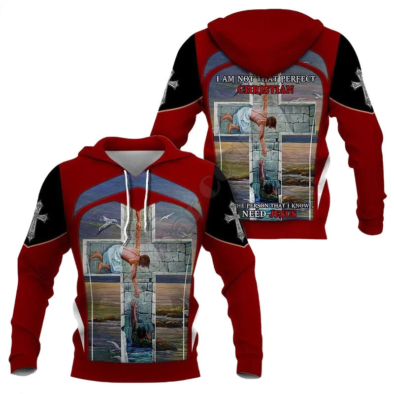 Knight Jesus hoodie 3D Printed Hoodies Fashion Pullover Men