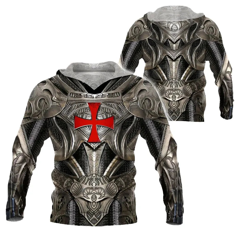 Knight Jesus hoodie 3D Printed Hoodies Fashion Pullover Men