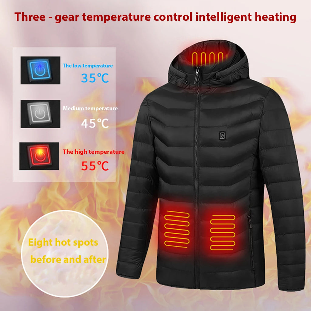 Men Heated USB Winter Outdoor Electric Heating Jacket