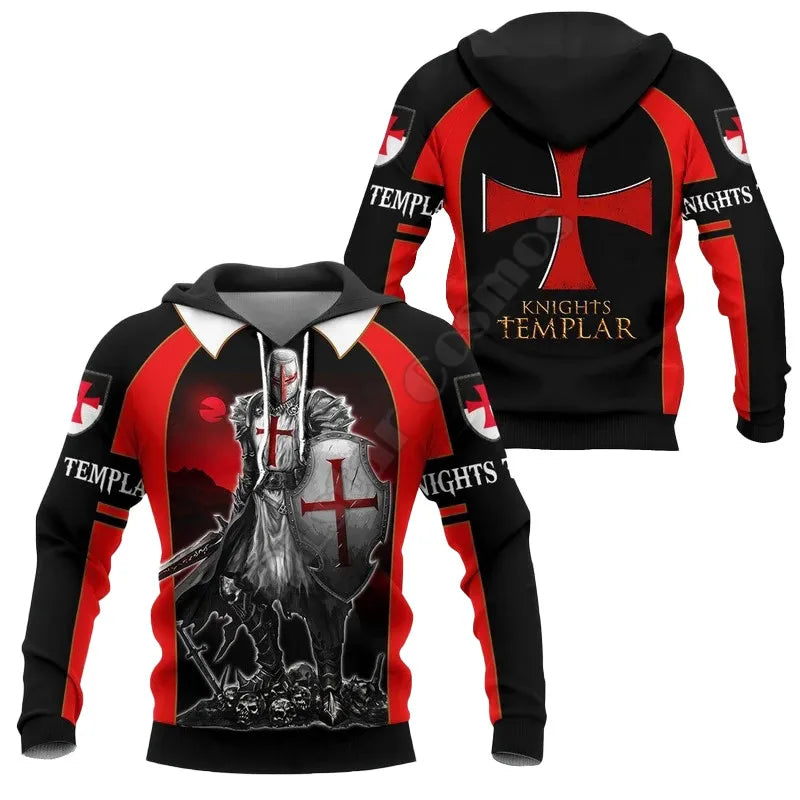 Knight Jesus hoodie 3D Printed Hoodies Fashion Pullover Men