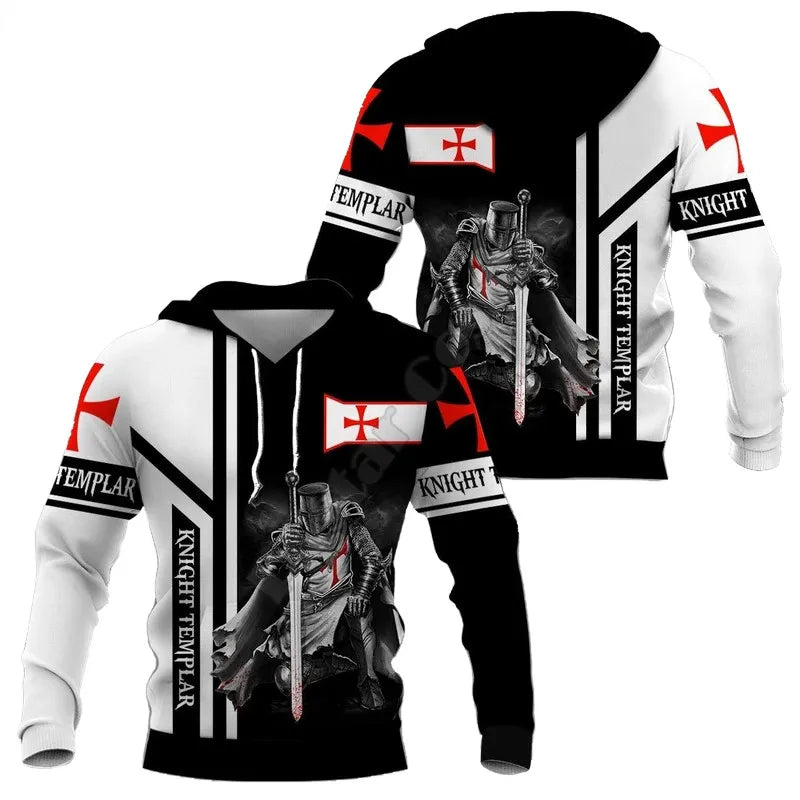 Knight Jesus hoodie 3D Printed Hoodies Fashion Pullover Men
