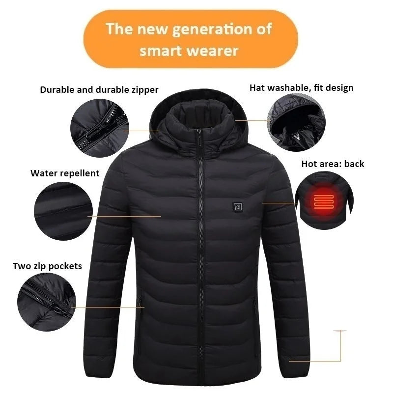 Heated Jacket For Men Winter USB Electric Heating Jacket