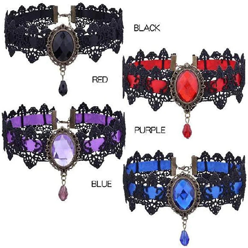 Gothic Punk Lace Choker Necklace For Women