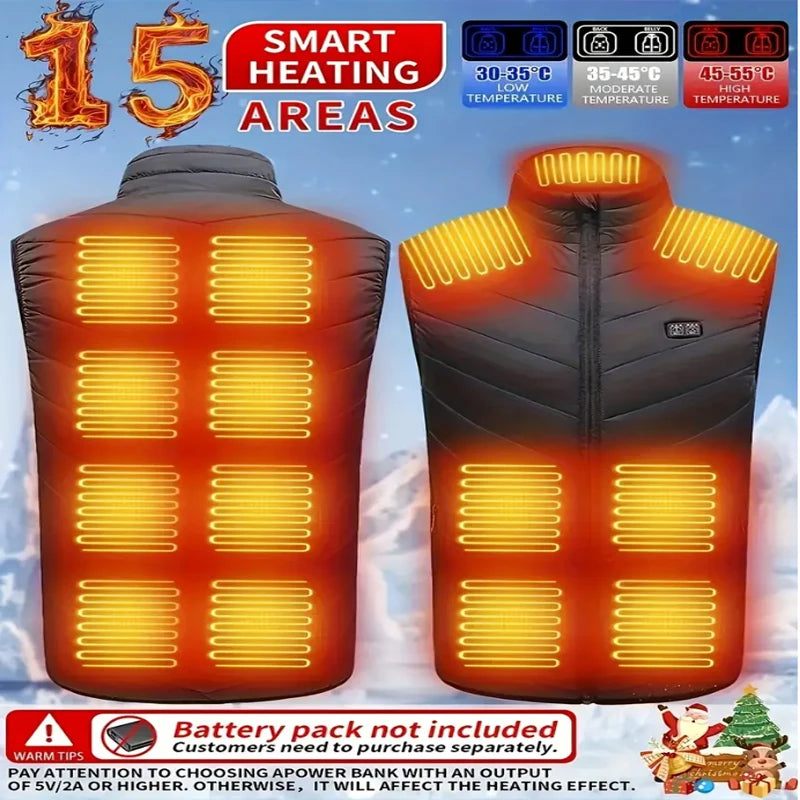 USB Heated Jacket Men Women Electric Heated Vest Heating Coat