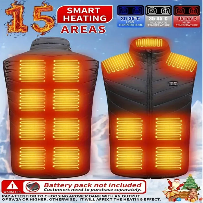 USB Heated Jacket Men Women Electric Heated Vest Heating Coat