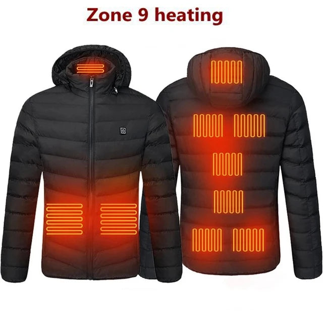 Men Heated USB Winter Outdoor Electric Heating Jacket