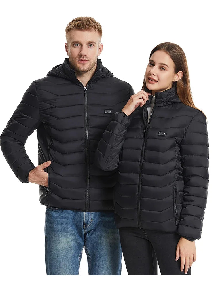 Heated Jacket Men USB Electric Heating Hooded Clothes for Couple