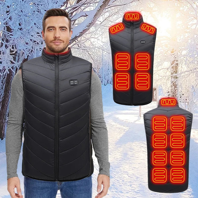 USB Heated Jacket Men Women Electric Heated Vest Heating Coat