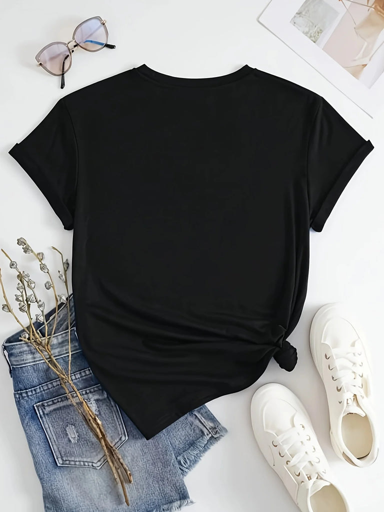 Women's summer GOD GOD ME letter print oversized loose casual round neck short sleeved T-shirt top