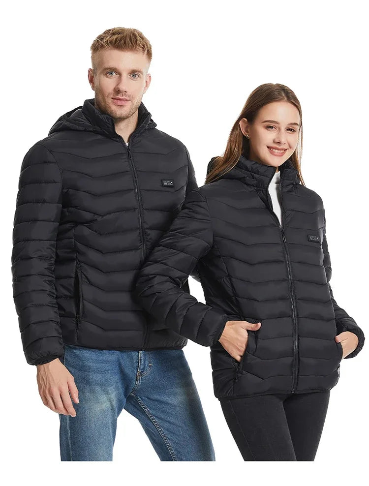 Heated Jacket Men USB Electric Heating Hooded Clothes for Couple