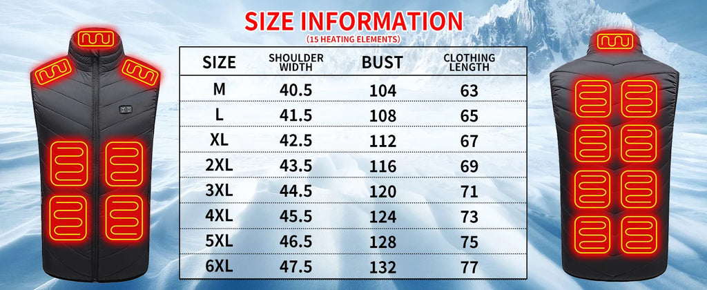 USB Heated Jacket Men Women Electric Heated Vest Heating Coat