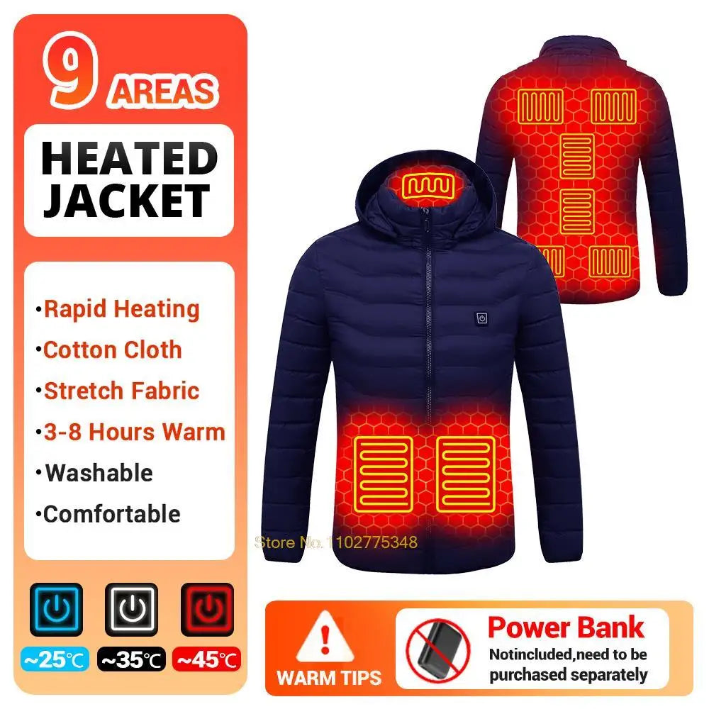 Heated Jacket Men Women USB Electric Self Heating Jacket Winter Coat