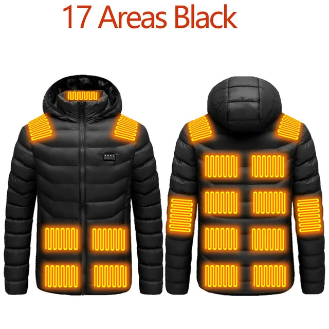 Men Heated USB Winter Outdoor Electric Heating Jacket