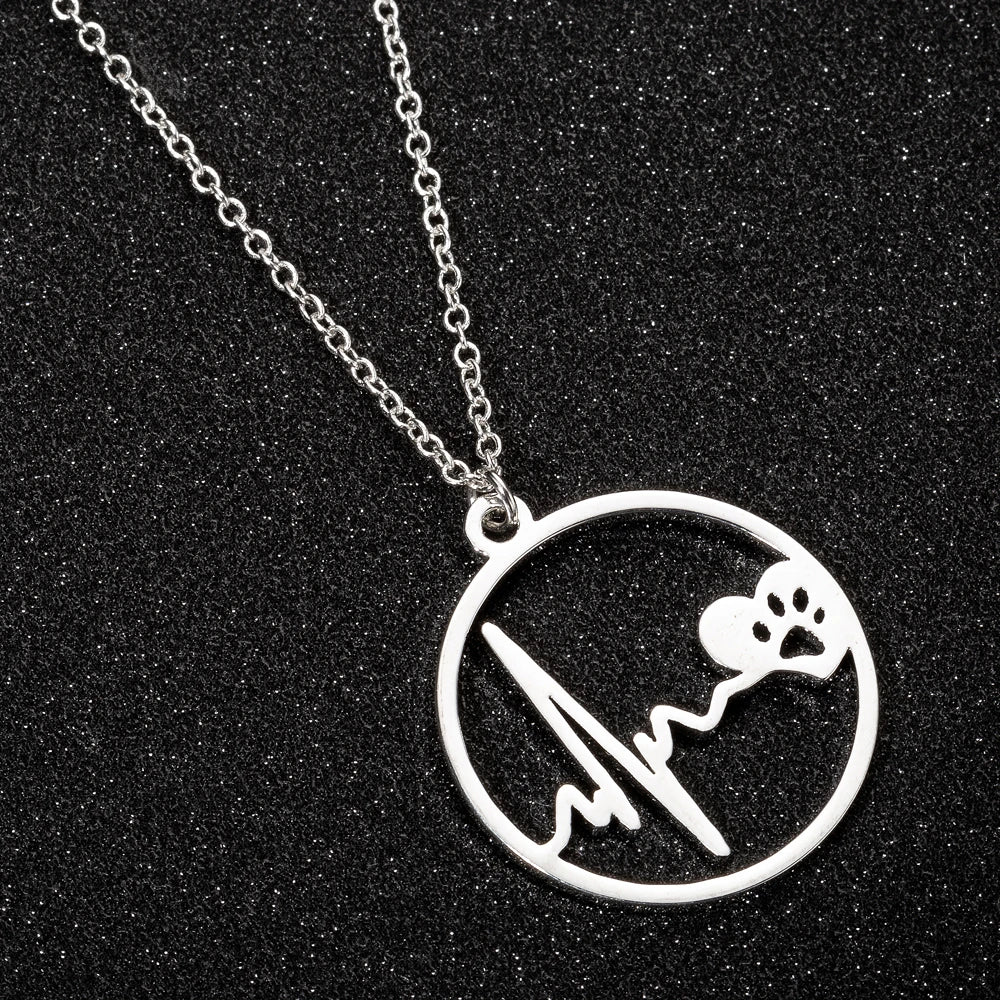 Stainless Steel Heart Pendant Choker Necklace For Women