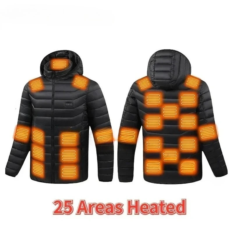 Heating Jacket Men Winter USB Electric Heated Coat Functional
