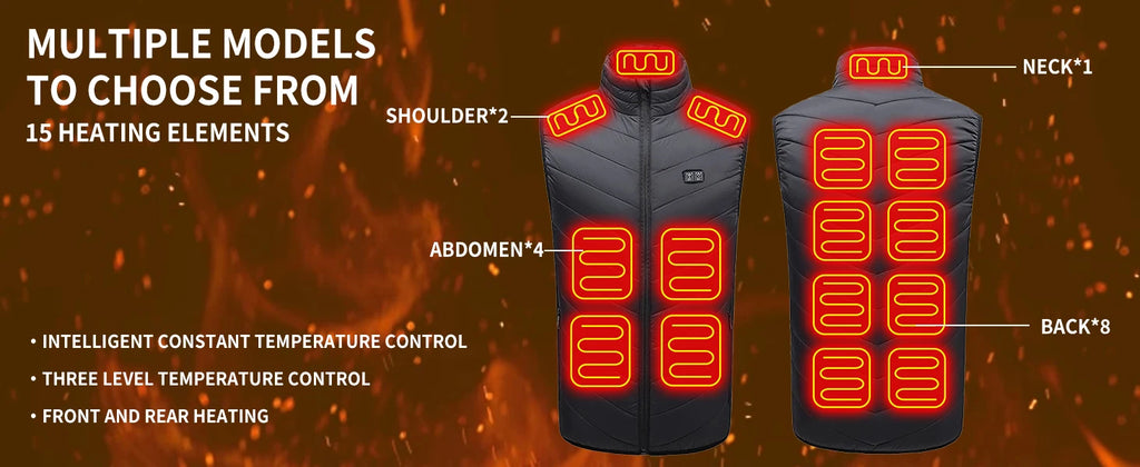 USB Heated Jacket Men Women Electric Heated Vest Heating Coat