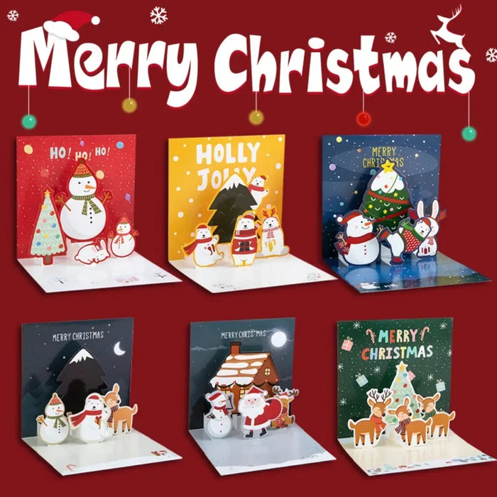 5/1PCS 3D Pop UP Christmas Greeting Cards with Envelope