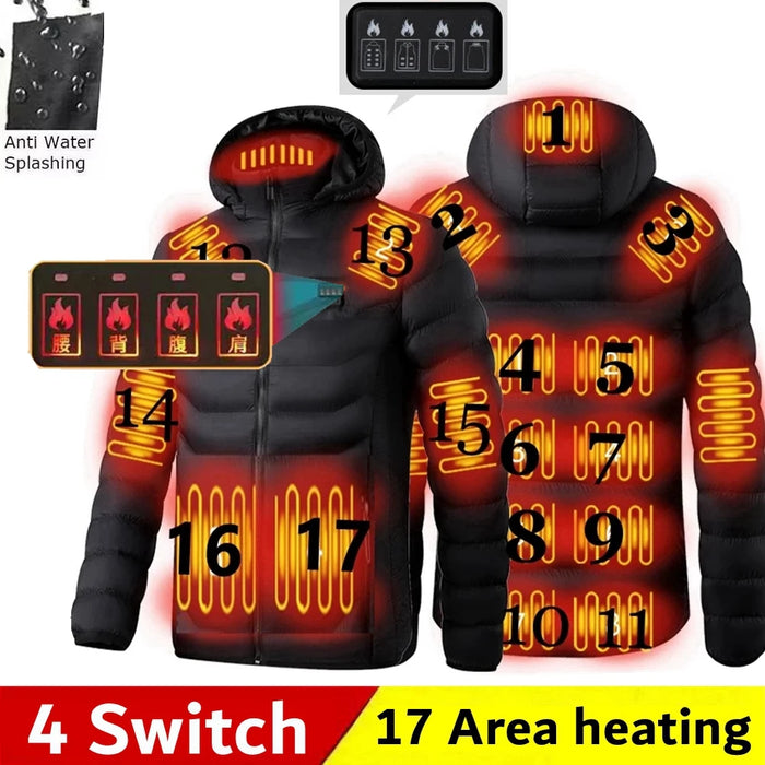 Men Heated USB Winter Outdoor Electric Heating Jacket