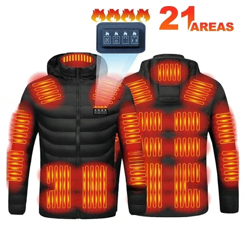 Heating Jacket Men Winter USB Electric Heated Coat Functional