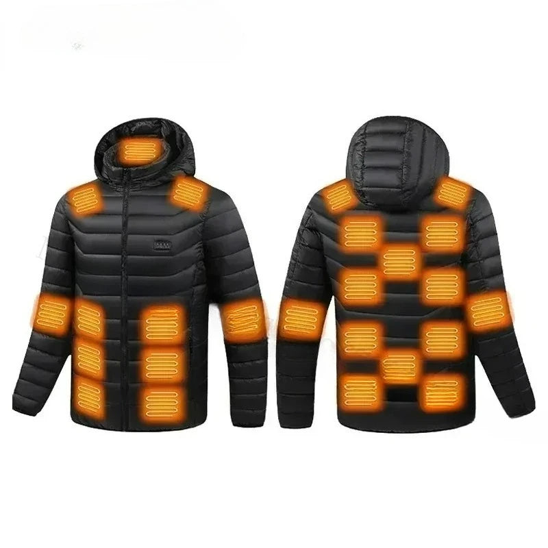 Heating Jacket Men Winter USB Electric Heated Coat Functional
