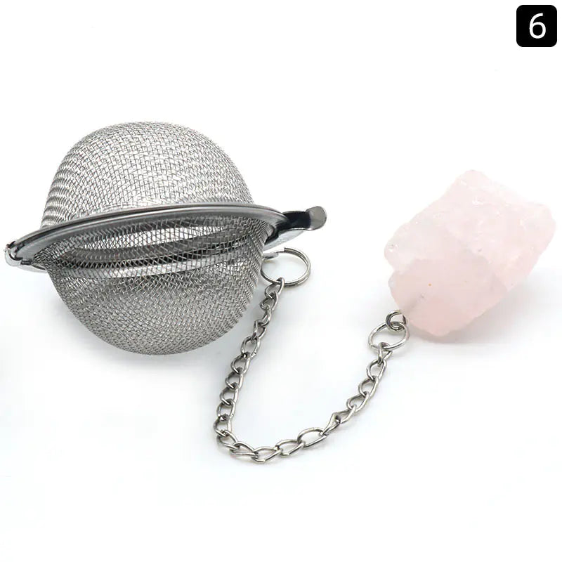 Natural Raw Gemstone Tea Filter Ball Kitchen Gadget