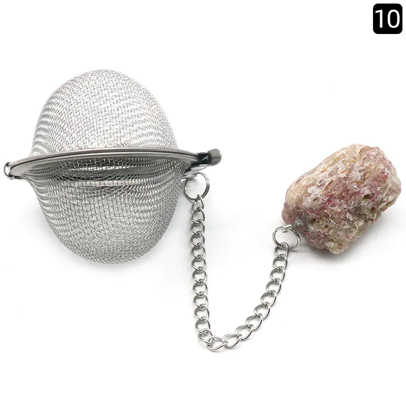 Natural Raw Gemstone Tea Filter Ball Kitchen Gadget