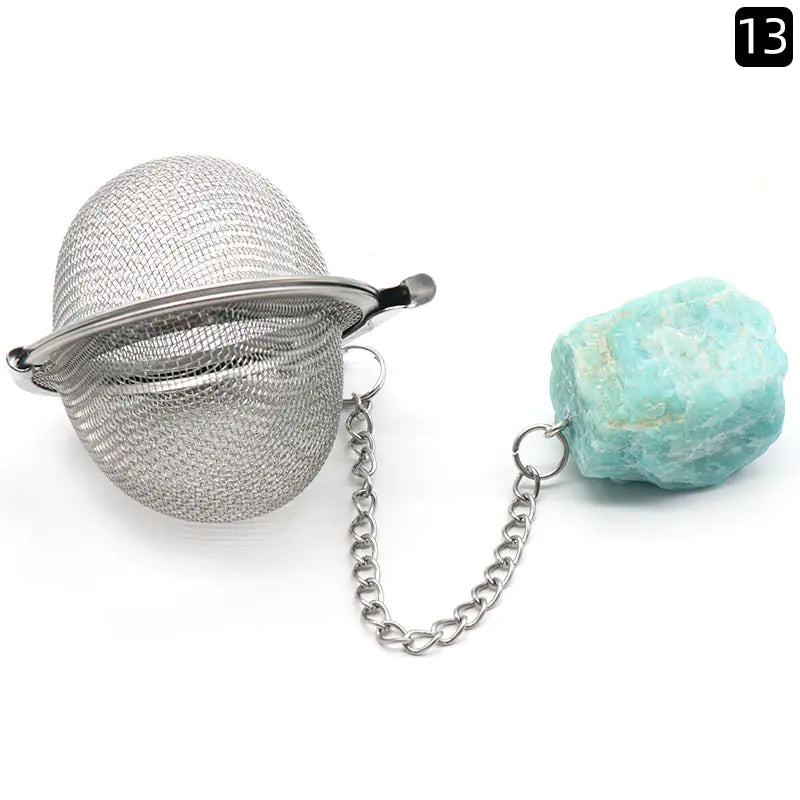 Natural Raw Gemstone Tea Filter Ball Kitchen Gadget
