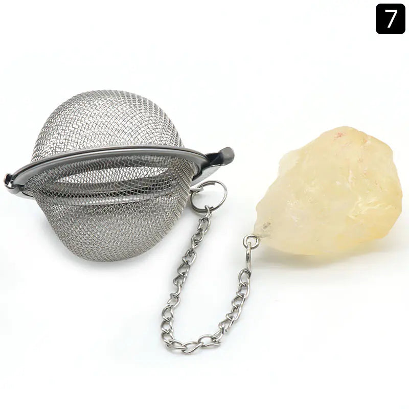 Natural Raw Gemstone Tea Filter Ball Kitchen Gadget