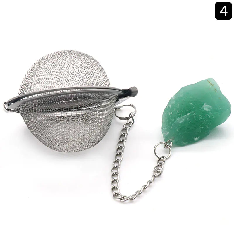Natural Raw Gemstone Tea Filter Ball Kitchen Gadget